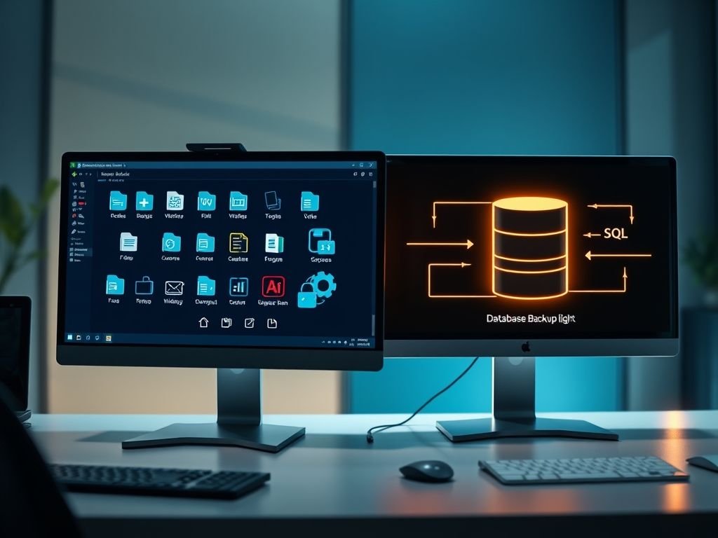 A diferença entre um plugin de "backup completo" e um "backup de banco de dados"