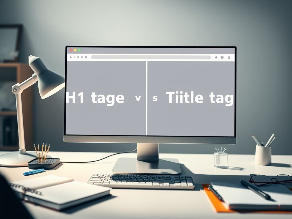 O que é a "tag de título H1" vs. a "Title Tag"?