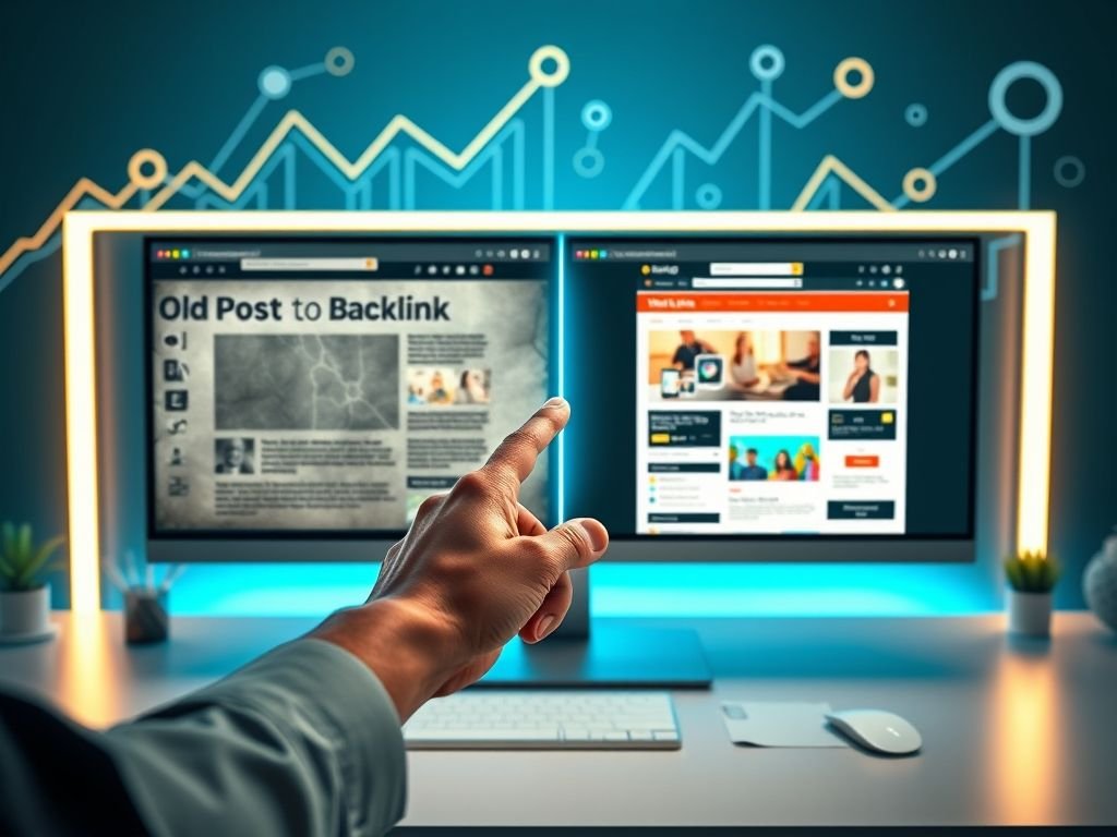 O que é um "backlink de um post antigo vs. um post novo"?