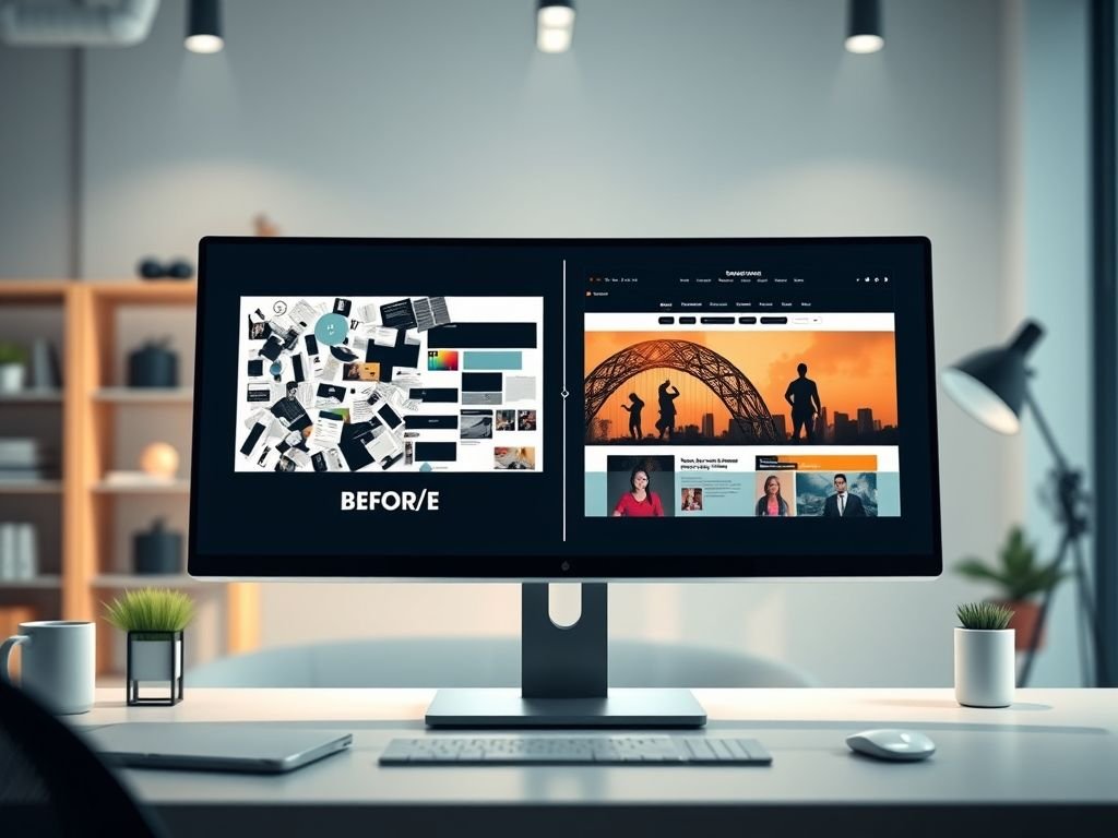 Qual a função do "Before/After" image widget?