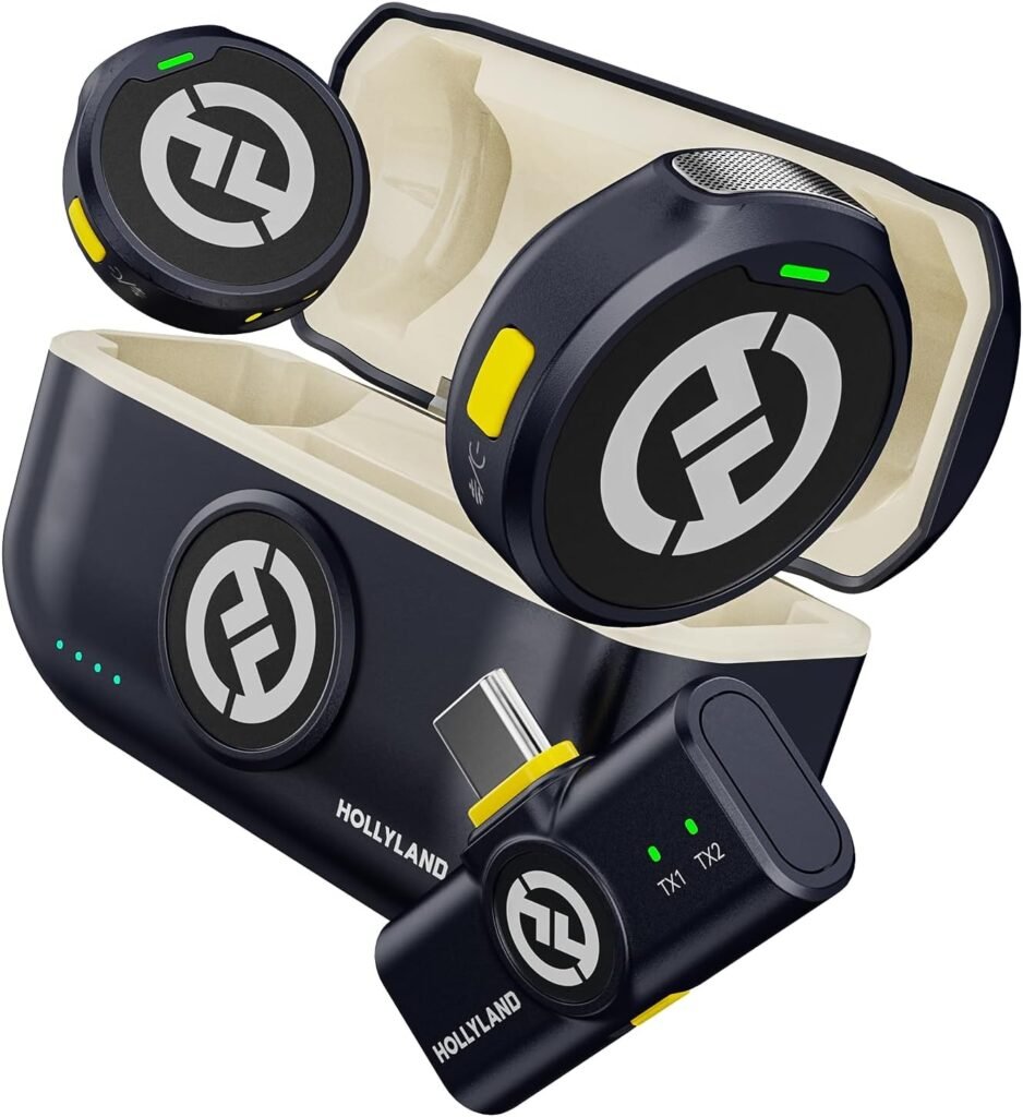 cLark M2 Microfone Lapela Sem Fio, Compatível com Android, IPhone 15, Cancelamento de Ruído Inteligente, Transmissão Sem Fio de 300M, 30 H Duração de Bateria, Ideal para Vlog-Preto (3)