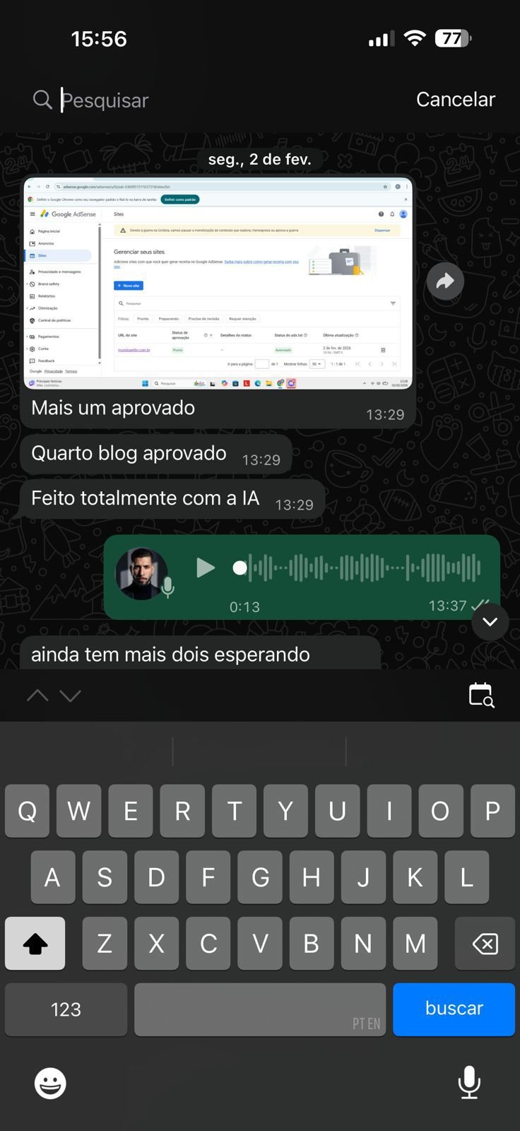 Feedback do aluno Neto Lessa — 4 blogs aprovados no Google AdSense em 1 mês com a Mentoria Elite da Escola Algoritmo X