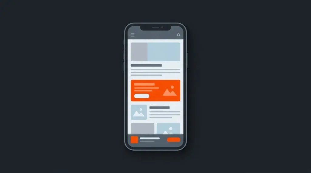 Posicionamento de banner no celular com anúncio âncora e retângulo no conteúdo